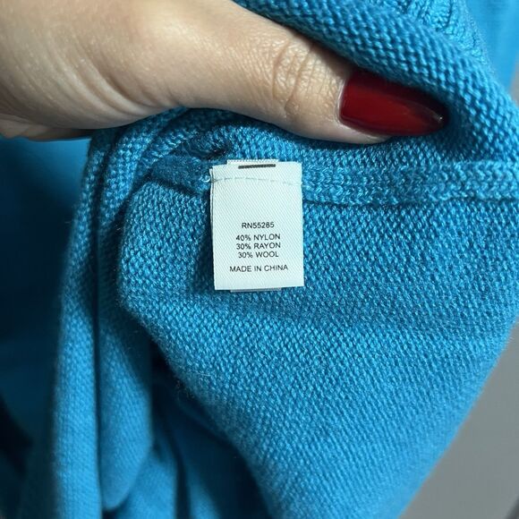 Express Design Studio Women Long Sleeve Tunic V-Neck Sweater Blue Small Academia - Picture 5 of 6